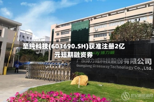 至纯科技(603690.SH)获准注册2亿元短期融资券