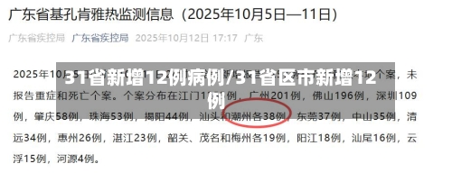 31省新增12例病例/31省区市新增12例