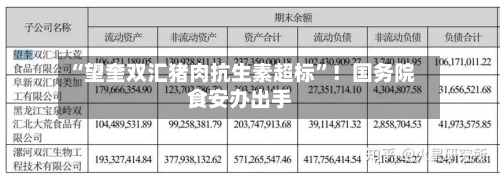 “望奎双汇猪肉抗生素超标”！国务院食安办出手-第2张图片