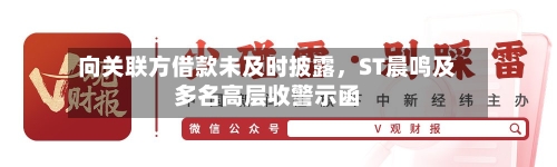 向关联方借款未及时披露，ST晨鸣及多名高层收警示函-第2张图片