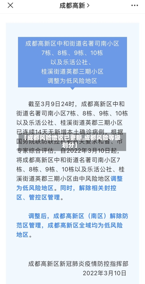 【成都风险地区已更新,成都风险等级划分】-第3张图片
